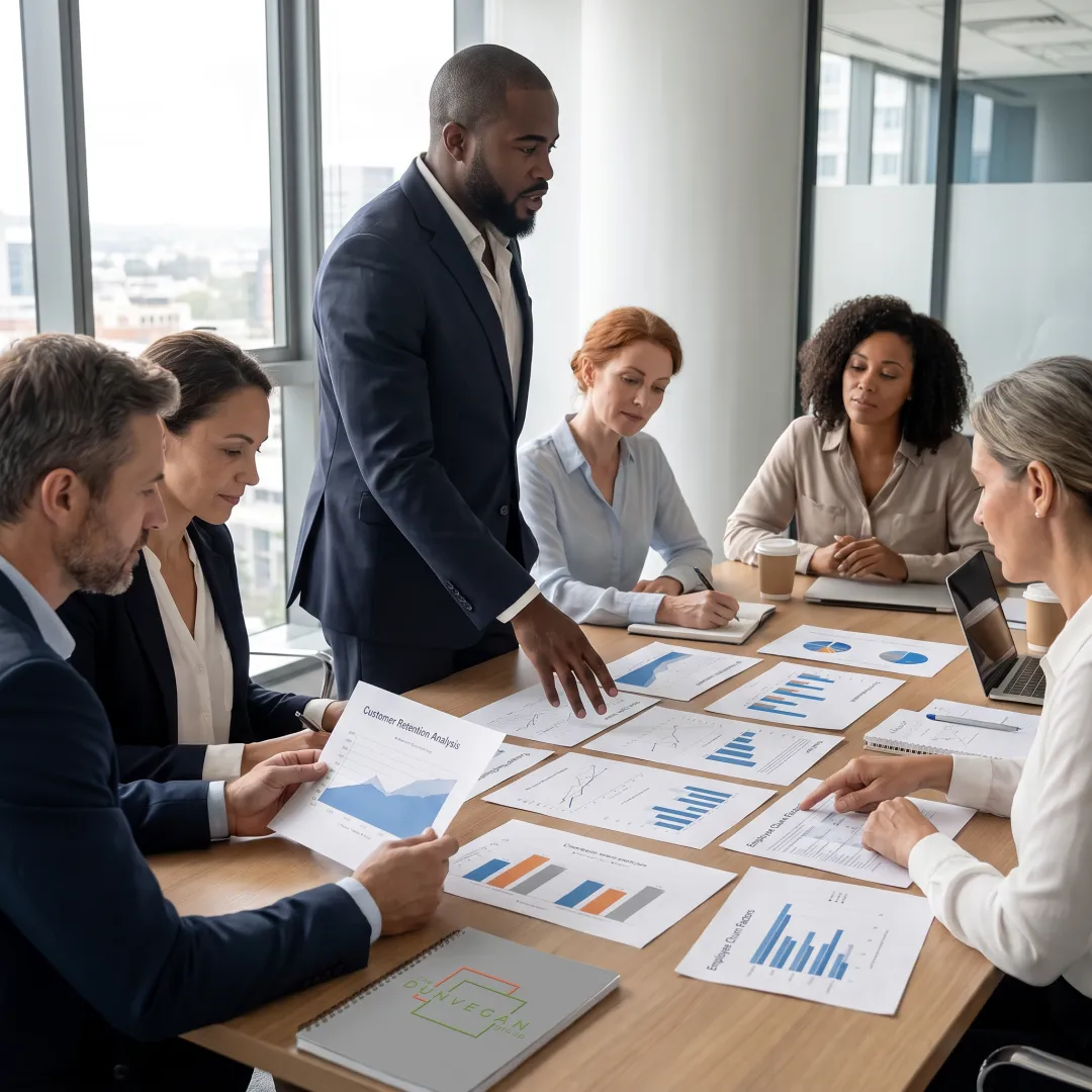 Consultant presenting B2B retention strategy
