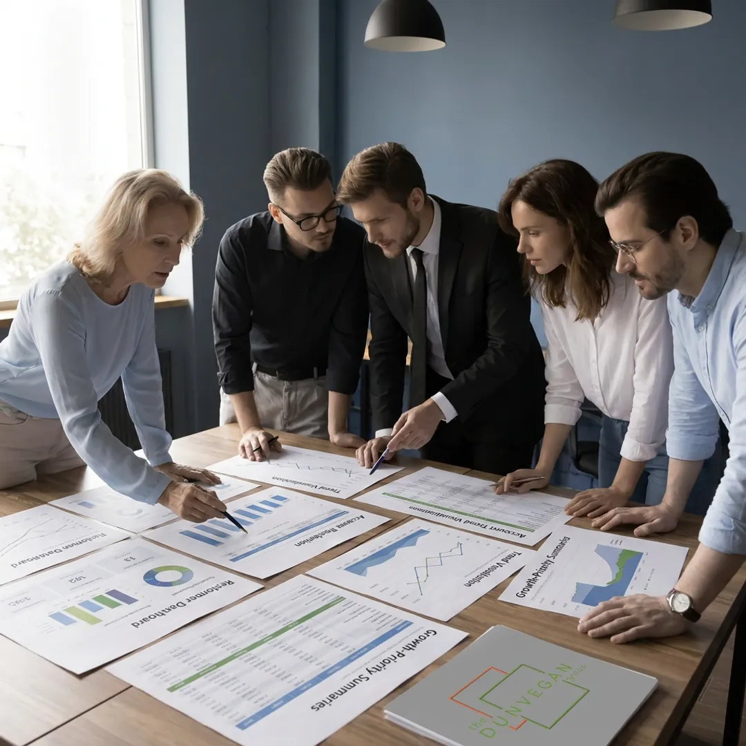 B2B leaders reviewing customer retention insights