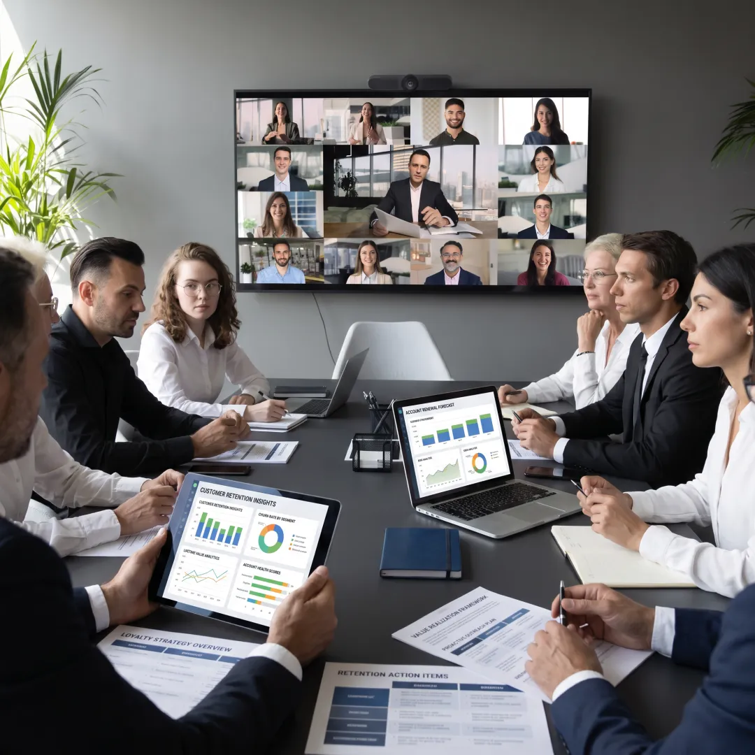 Business team reviewing customer loyalty insights