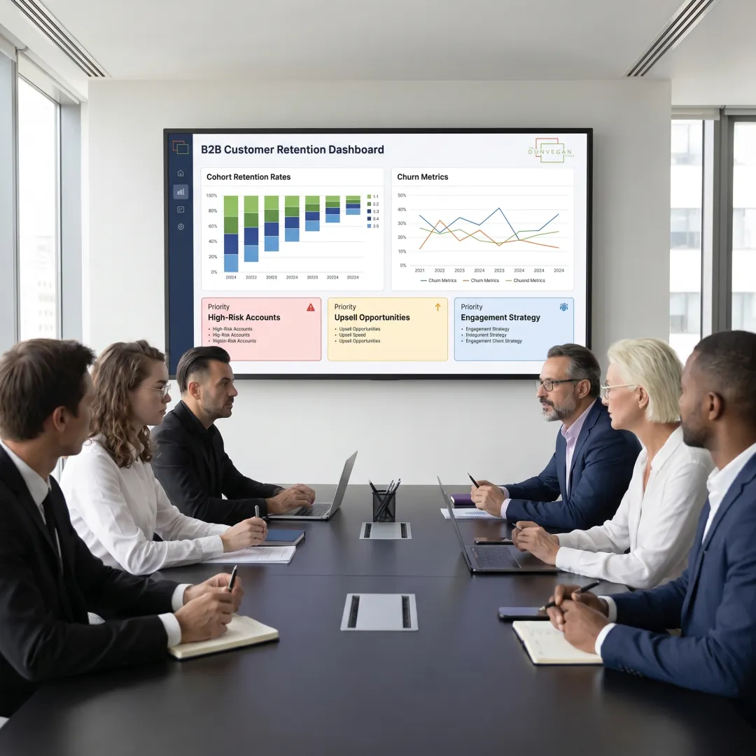 Business leaders reviewing strategy insights