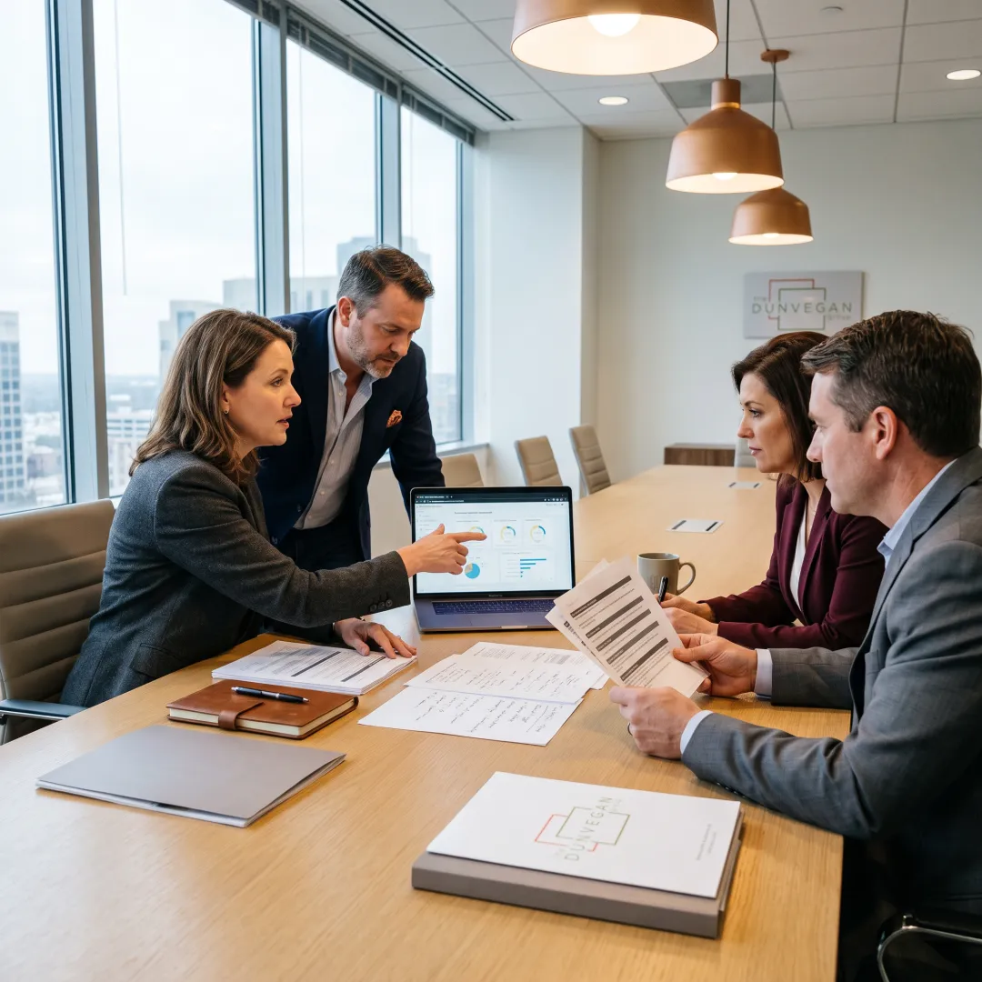 Marketing consultants reviewing B2B customer research