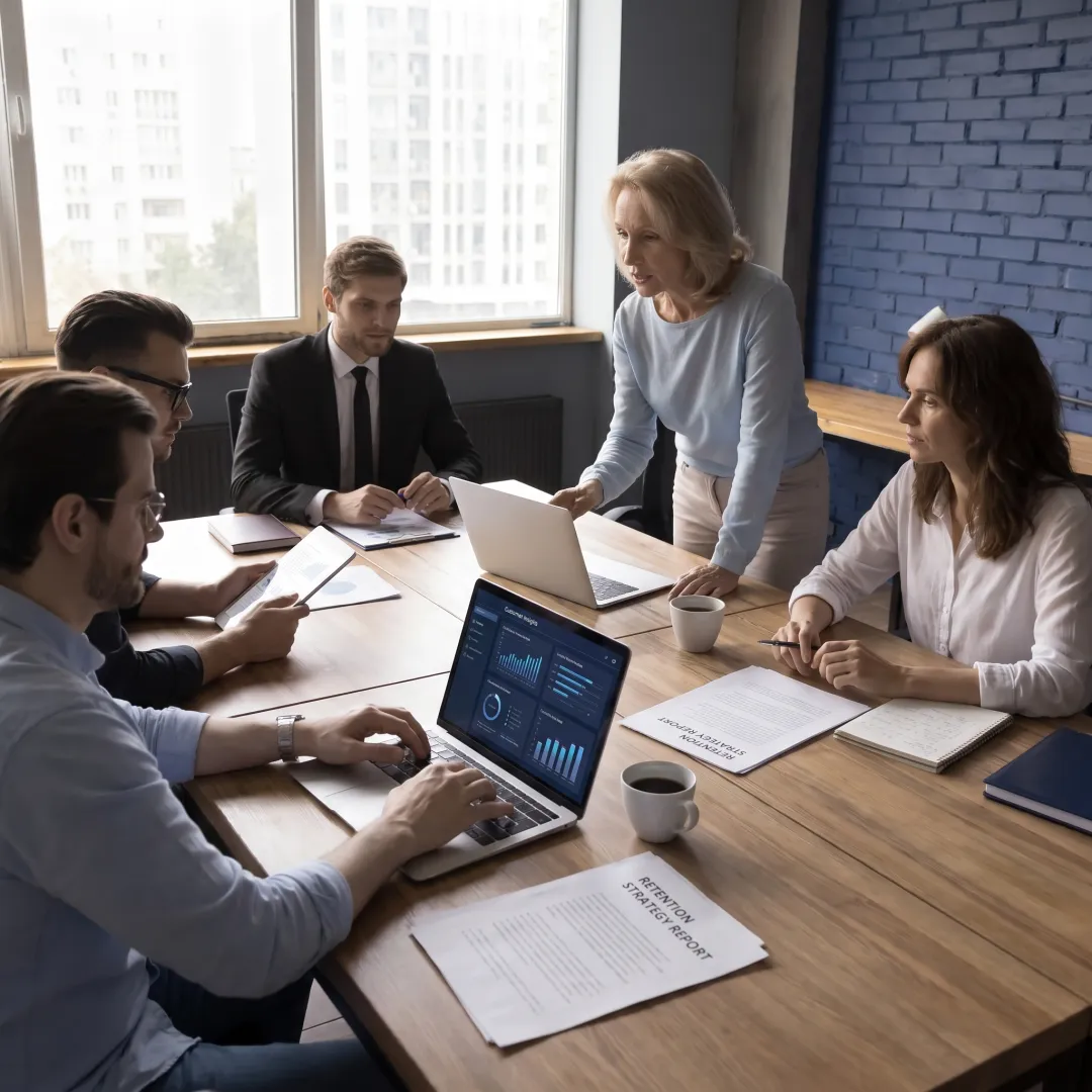 B2B marketing consultants reviewing customer research