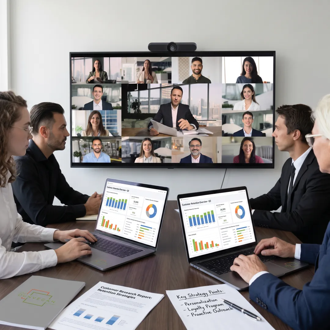 Business leaders reviewing market research findings