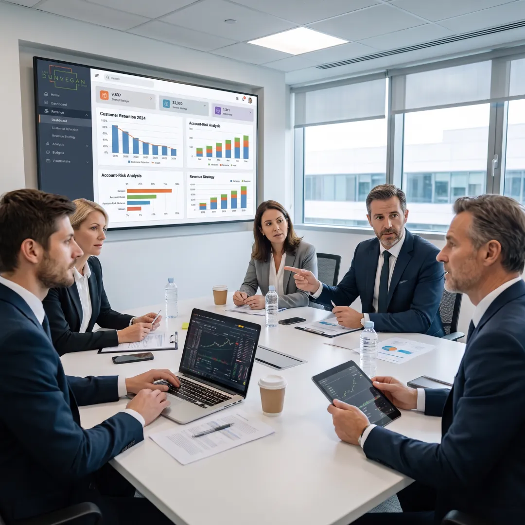 Business leaders reviewing revenue retention insights