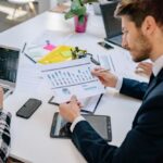 Men with marketing data